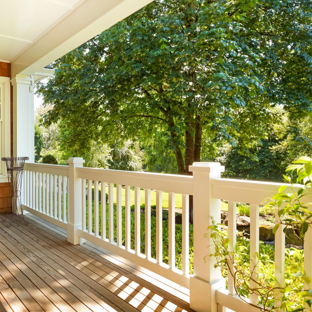 Porch railings and trim for residential safety and exterior appearance