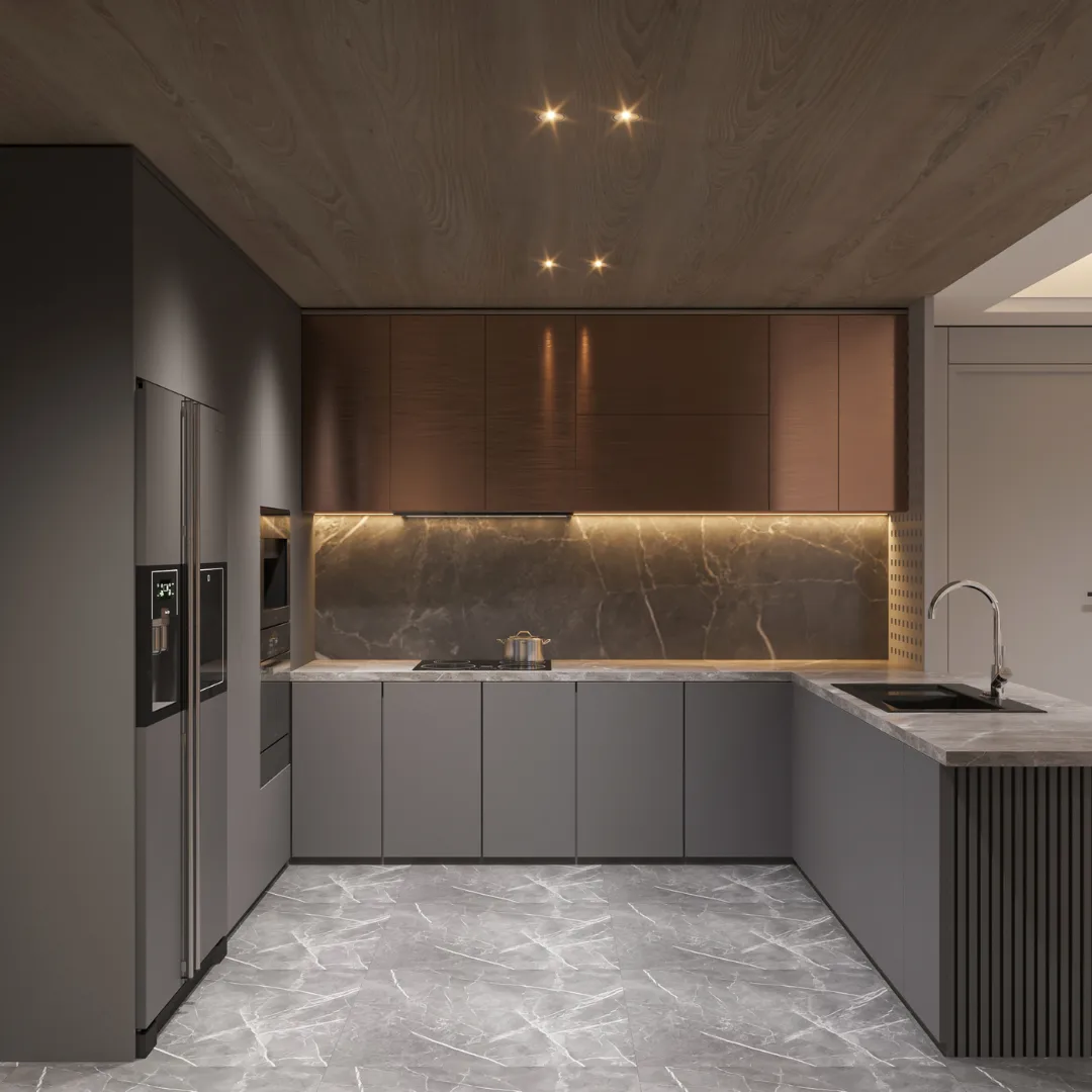 Flooring and backsplash installation for residential kitchen remodeling