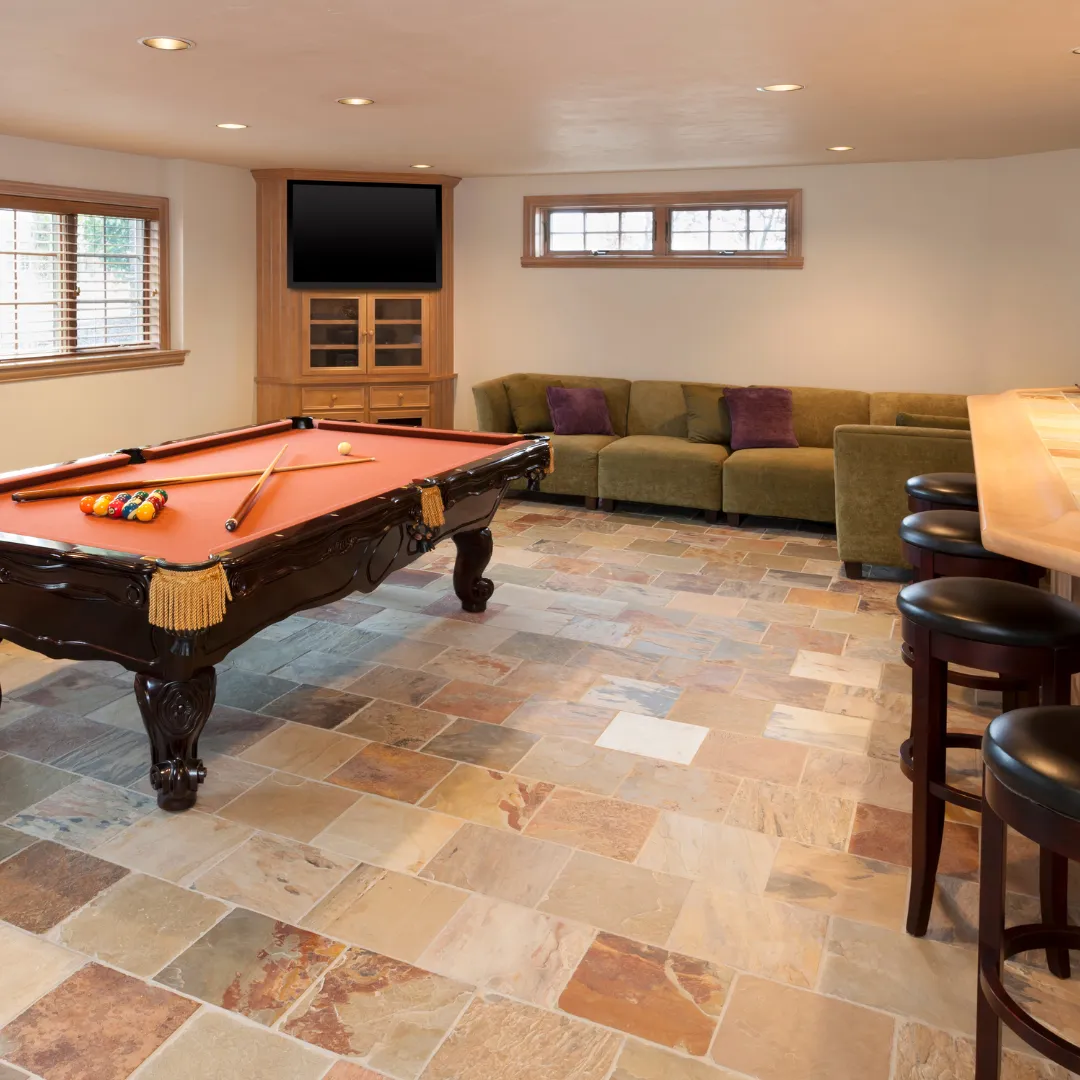 Finished basement providing additional residential living and entertainment space