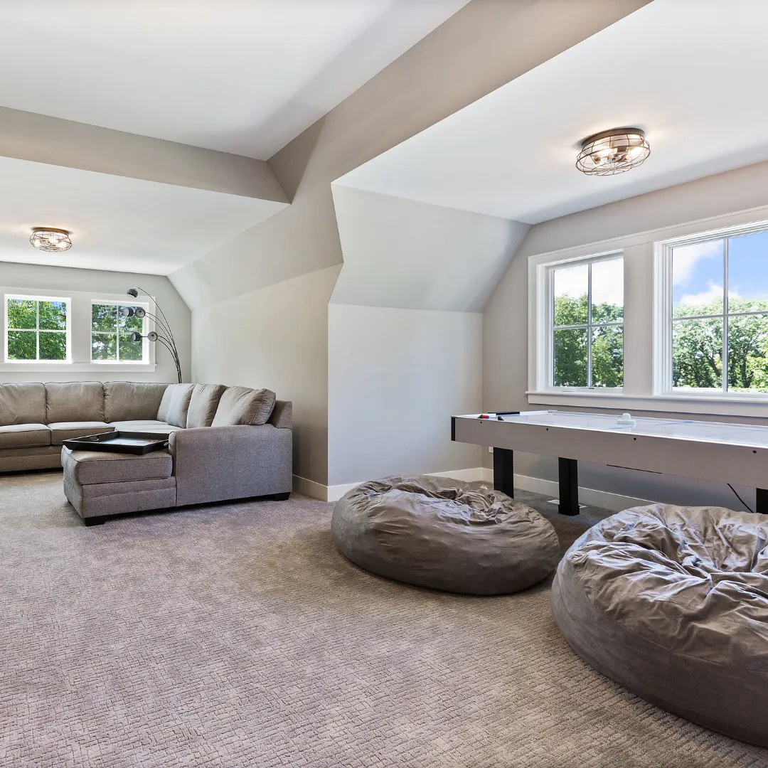 Basement remodeling for expanded residential living and entertainment space