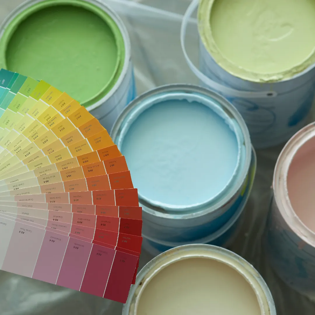 Professional-grade paint and materials used for residential home renovations