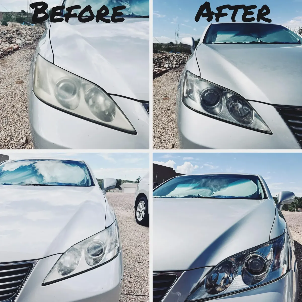 headlight restoration before and after pictures