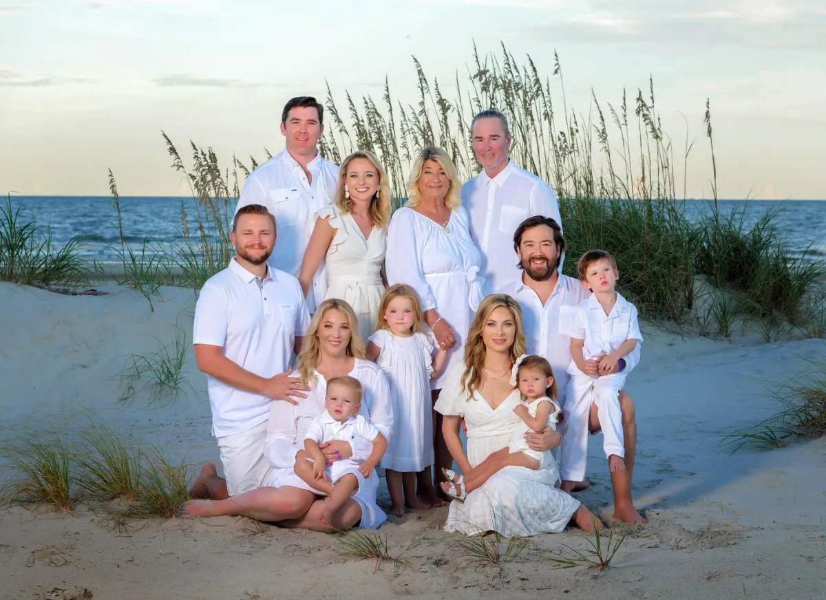 Multi-generational family portrait on Hilton Head beach during Family Experience session