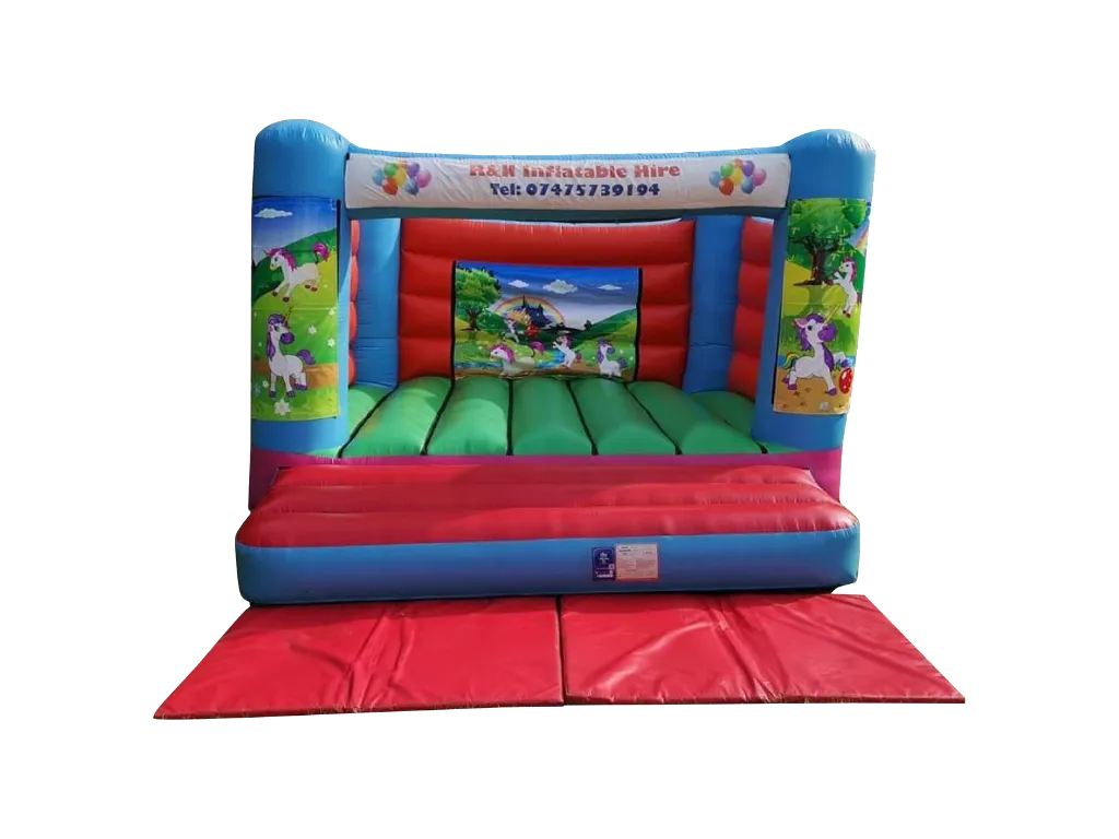  Blue & Red Unicorn Bouncy Castle