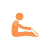 Icon representing adjustable resistance levels for personalized stretching intensity