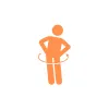 Icon of a person stretching the lower back and hips to support flexibility and mobility