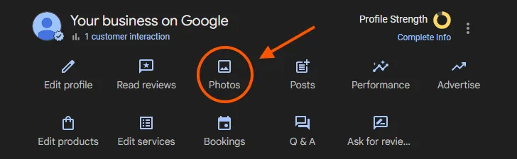 Example of optimized photos on a dental GBP