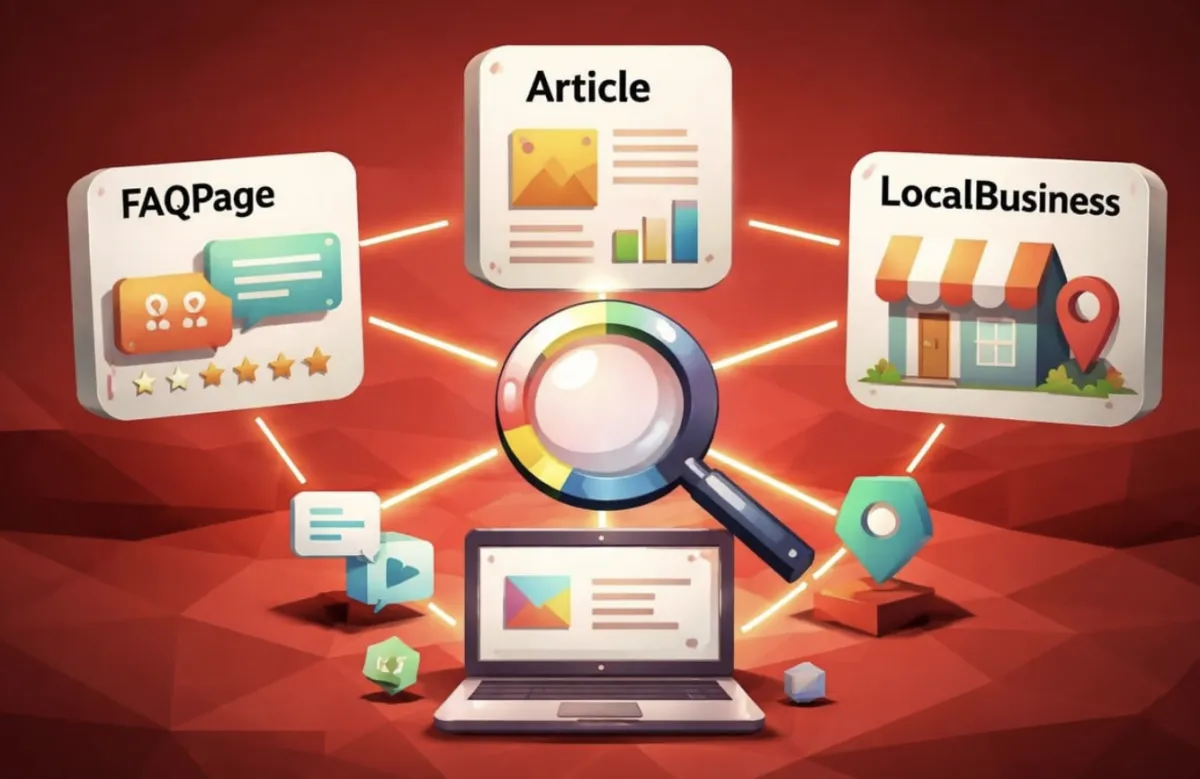 Illustration representing AI-driven SEO search engine optimization and rankings