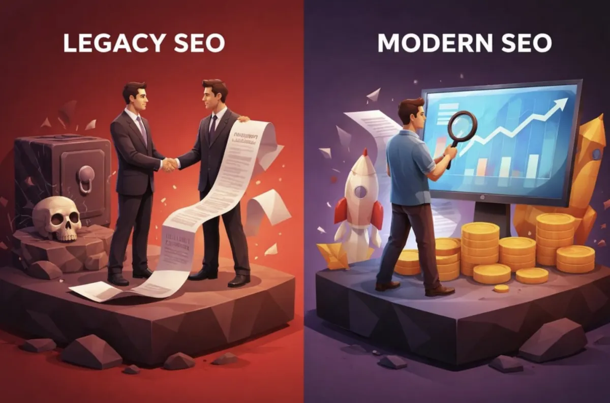 Google Search Optimization in 2026 showing AI-driven search results and modern SEO strategy