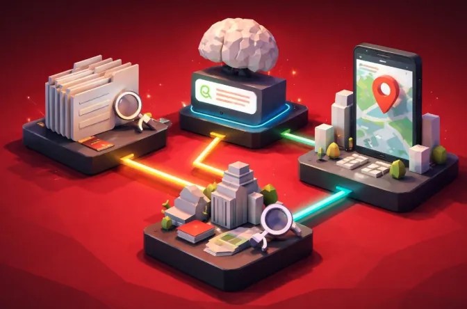 Google SEO optimization in 2026 showing AI Overviews, schema markup, and local SEO strategy.