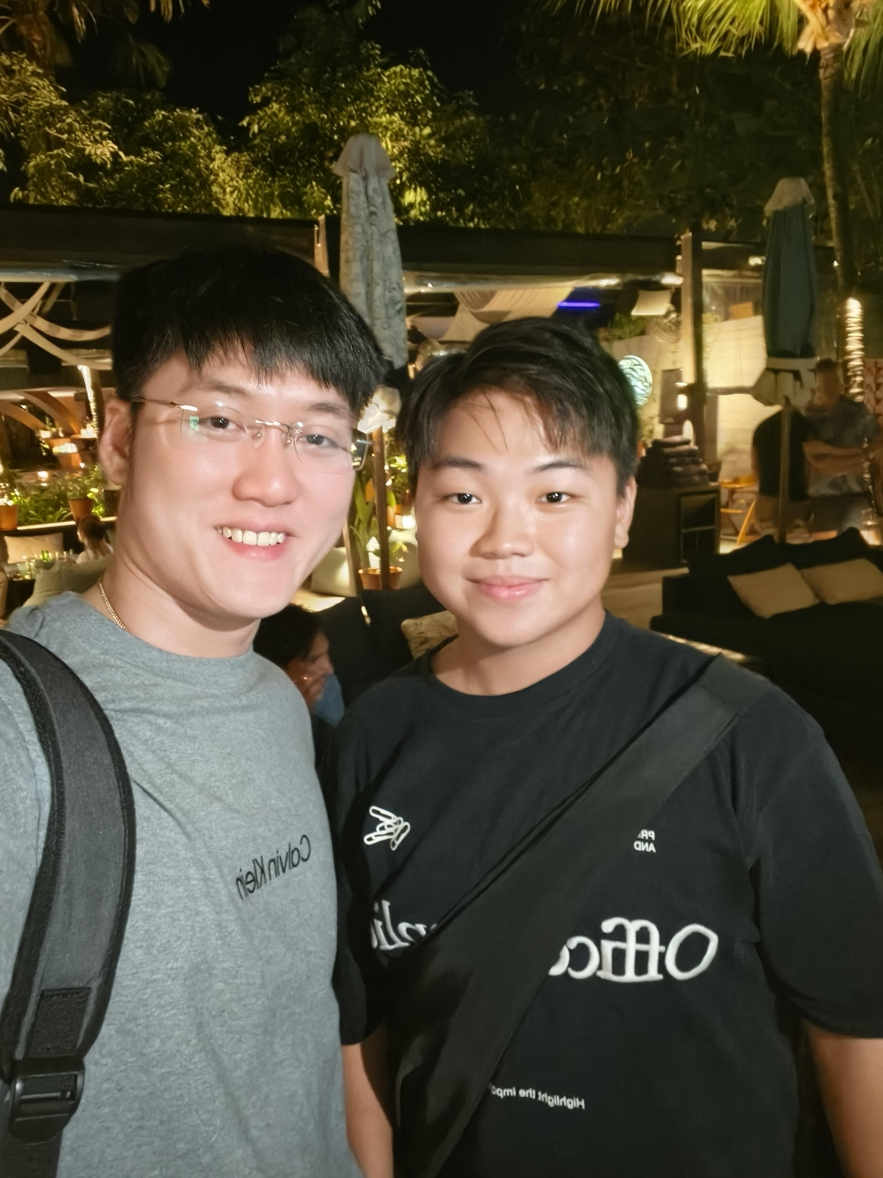 Alaric Ong with Isaac, supplement entrepreneur