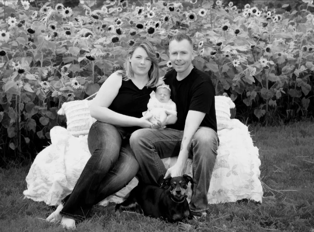 Local pet waste pro with family photo