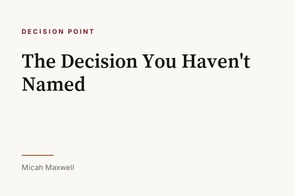 The Decision You Haven't Named cover image