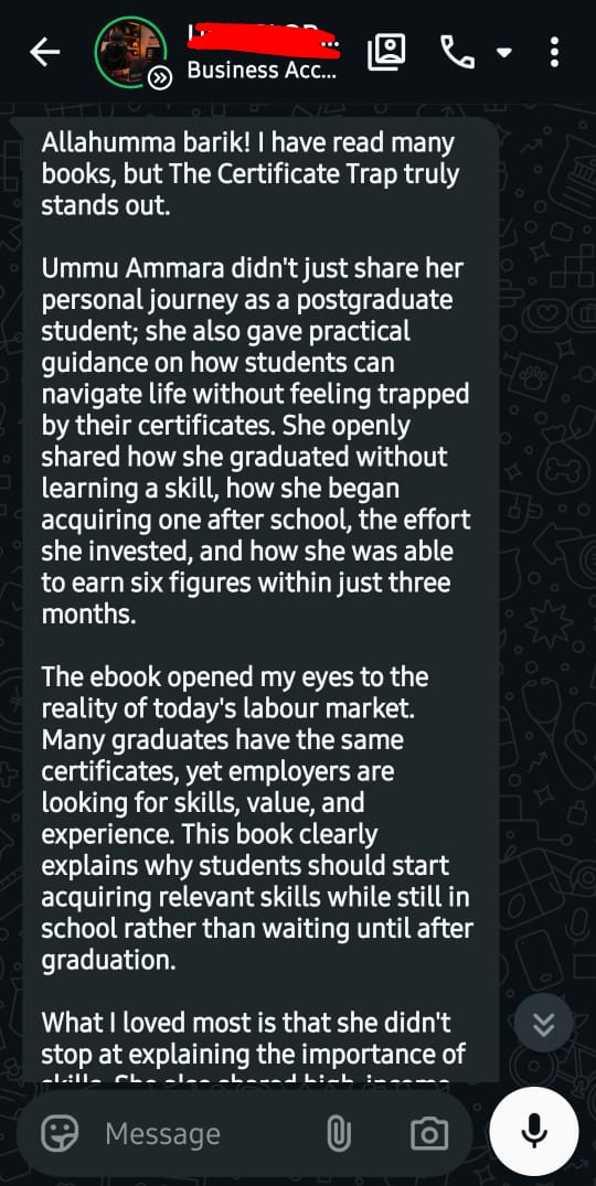 Client results screenshot