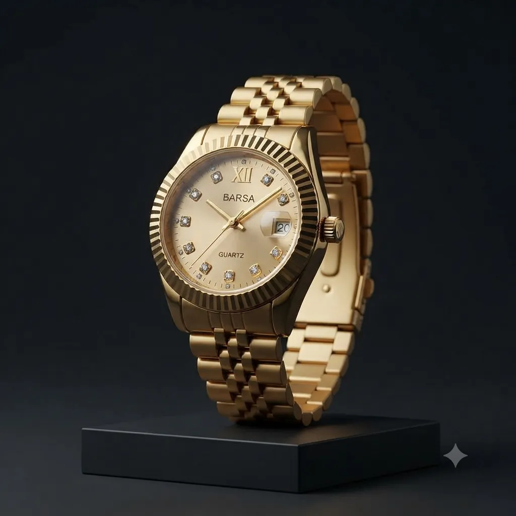 Modern Nigerian professional wearing a luxury Serilat smartwatch in an executive business setting