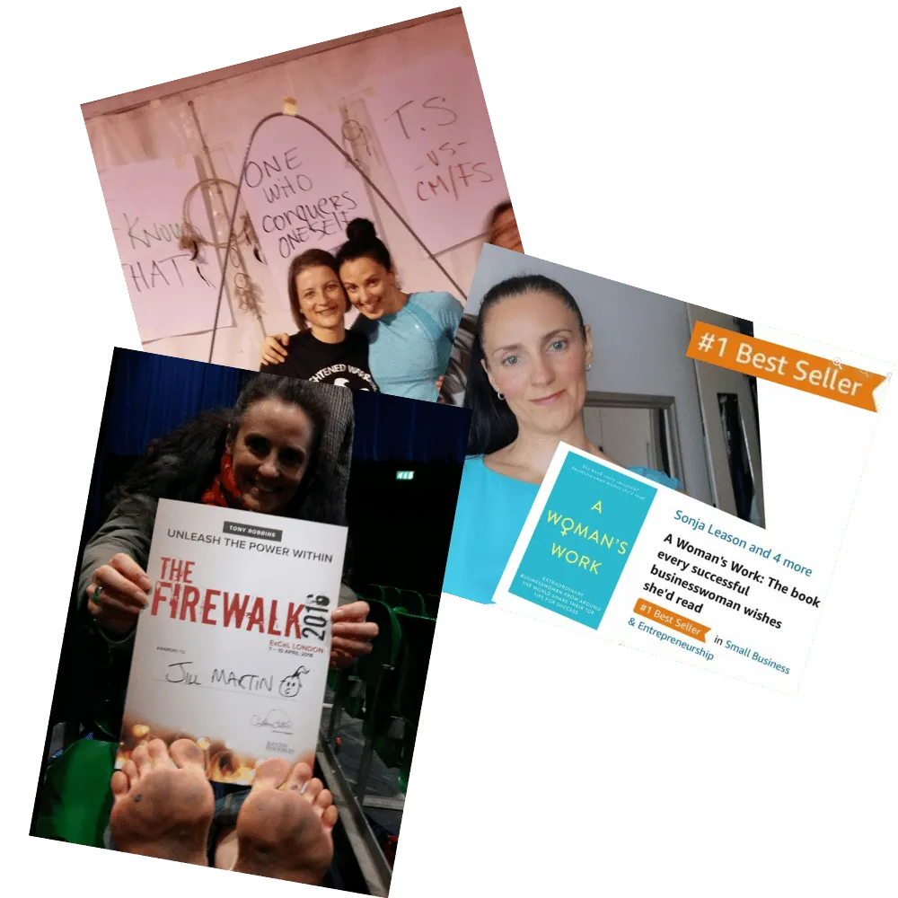 Jill Martin in photos: after a firewalk, bending metal rod, and with her best-selling book