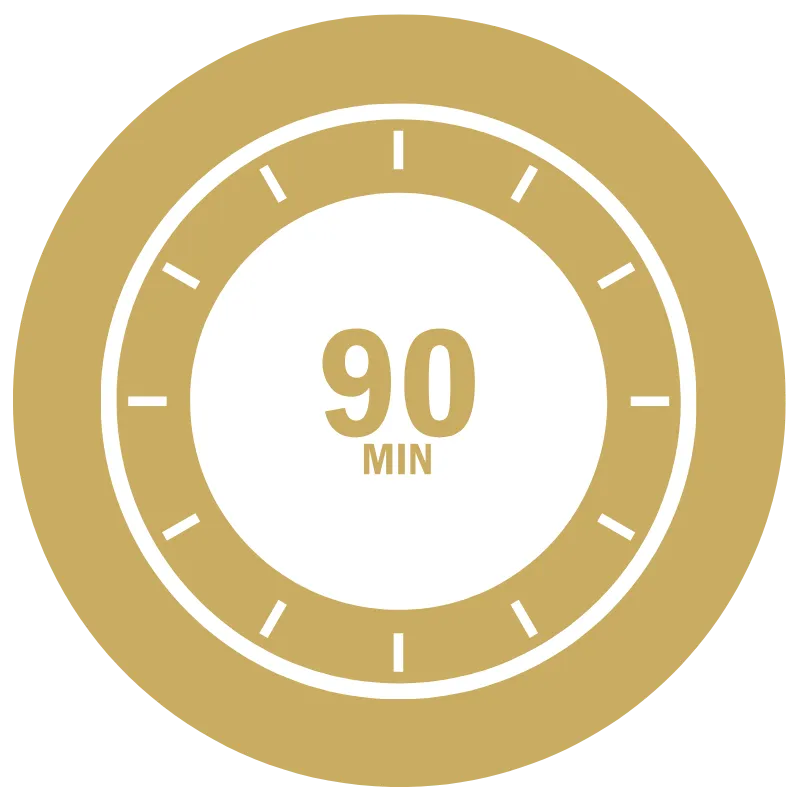 90 min timer icon indicating the 90min length of a Breakthrough Coaching Session