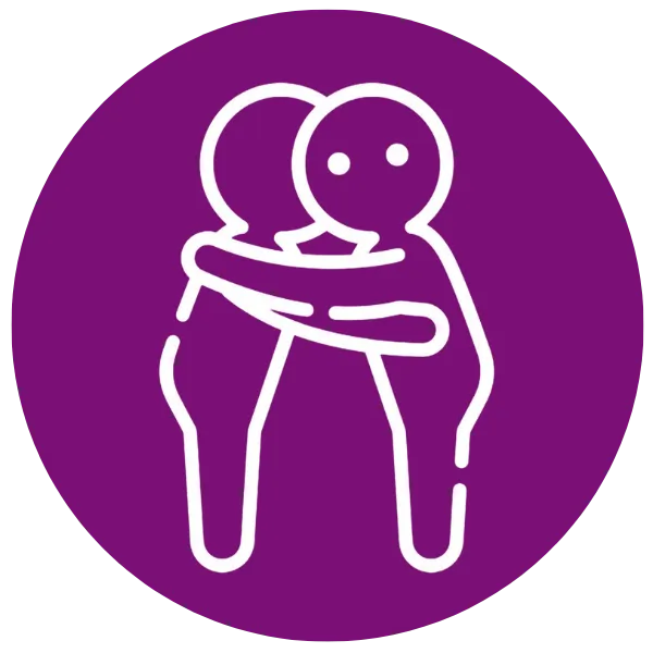 vector image of people hugging representing relationships in life