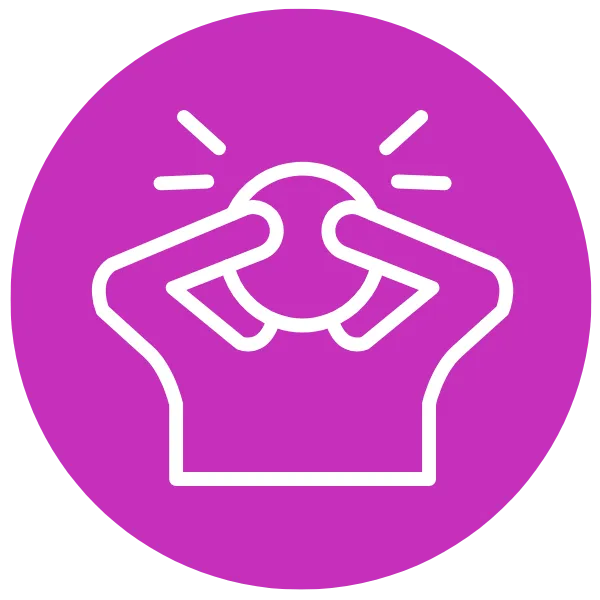 vector image of person with hands to head representing overwhelm