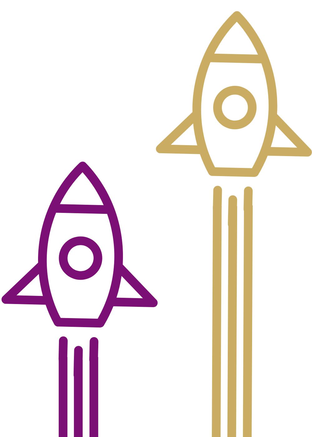 2 rocket ships indicating the different paces of SOVEREIGN Coaching Packages
