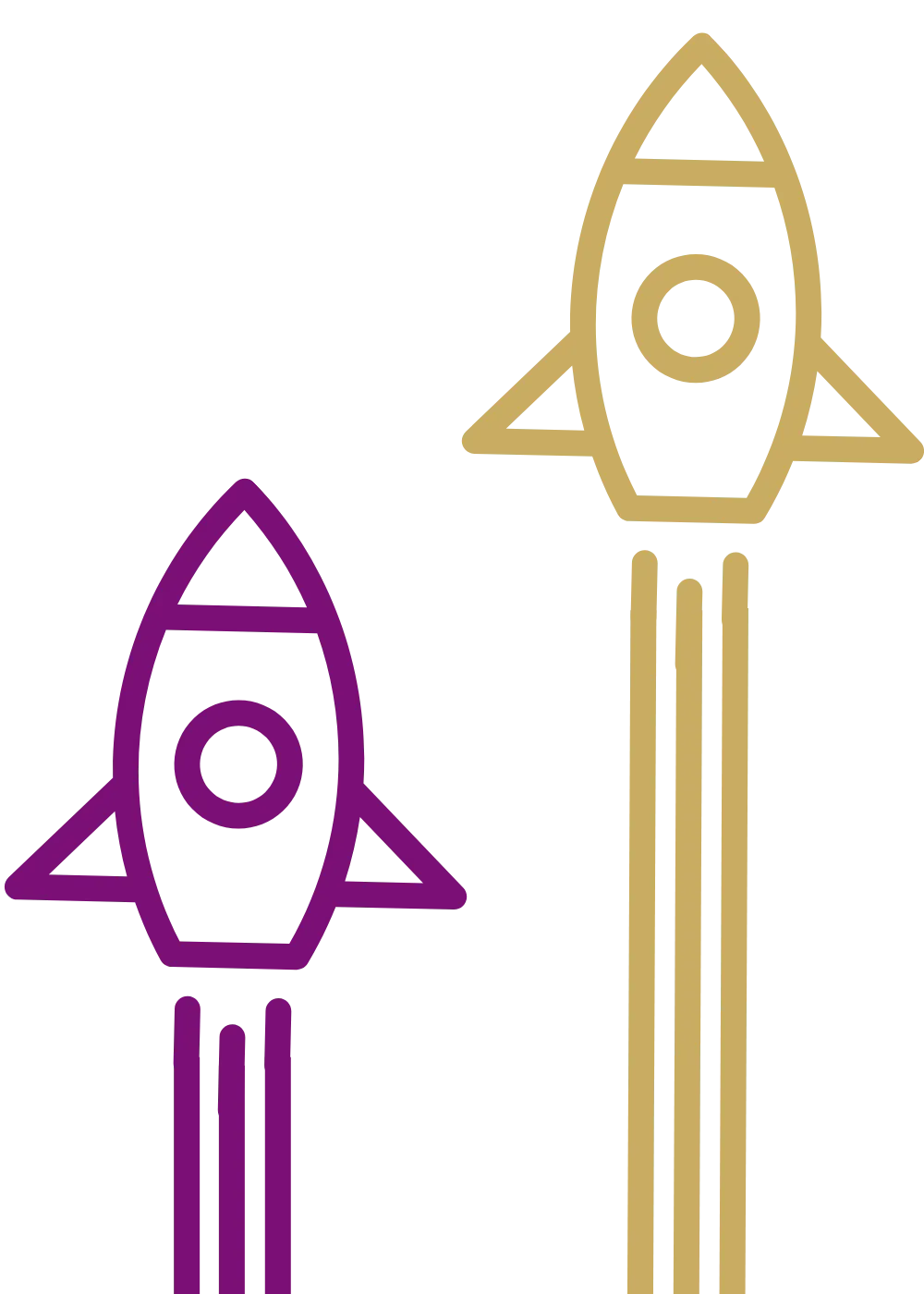 2 rocket ships indicating the different paces of SOVEREIGN Coaching Packages