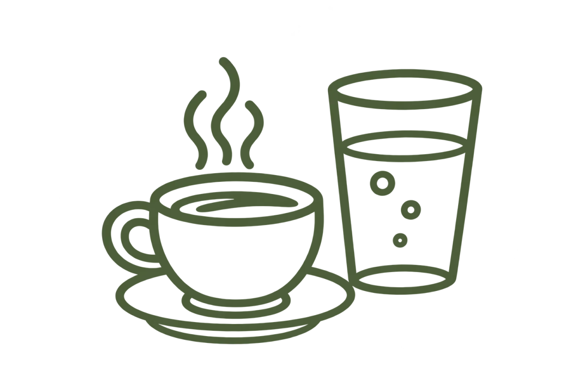 Minimal line-art prosecco glass icon (prosecco included).