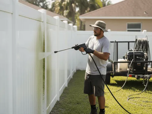 Port Richey, FL Vinyl Fence Washing