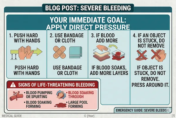 steps to stop severe bleeding