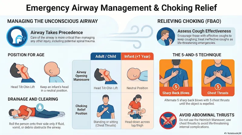 visual airway management for a choking person