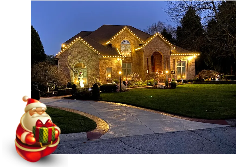 Christmas lights on home in Fayetteville, Arkansas