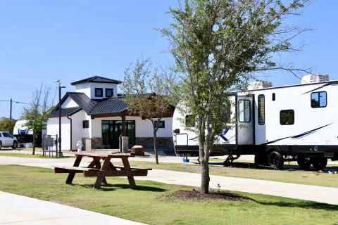 A dock at Possum Kingdom RV Resort