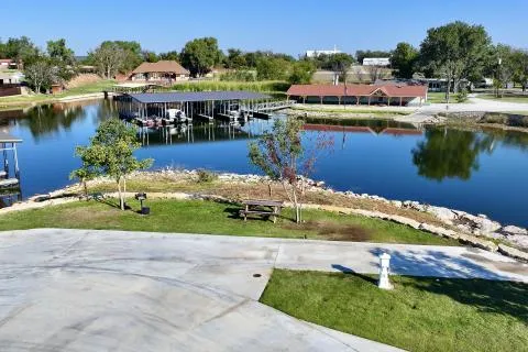 A dock at Possum Kingdom RV Resort