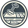 Icon depicting a crowbar lifting a floor plank, symbolizing flooring removal services.