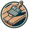 Icon depicting a paintbrush applying paint to a wall, representing wall painting services.