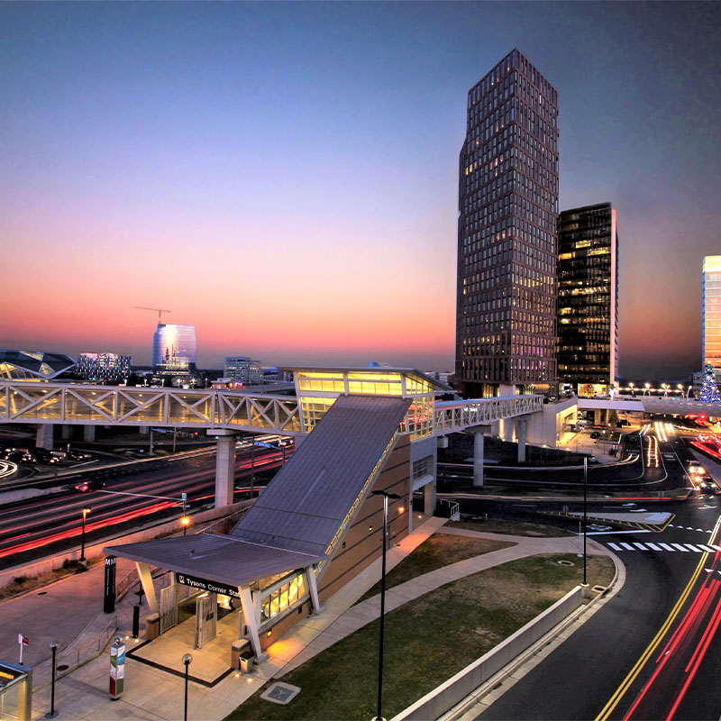 Image of Tysons VA skyline and buildings