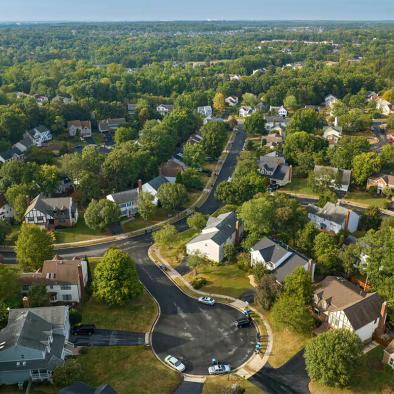 Drone aerial image of Centreville VA