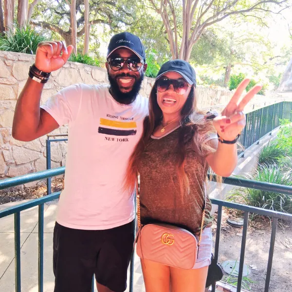 couple smiling after a walking tour