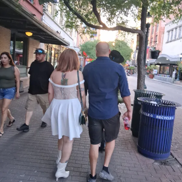 walking through the streets of san antonio on walking tour