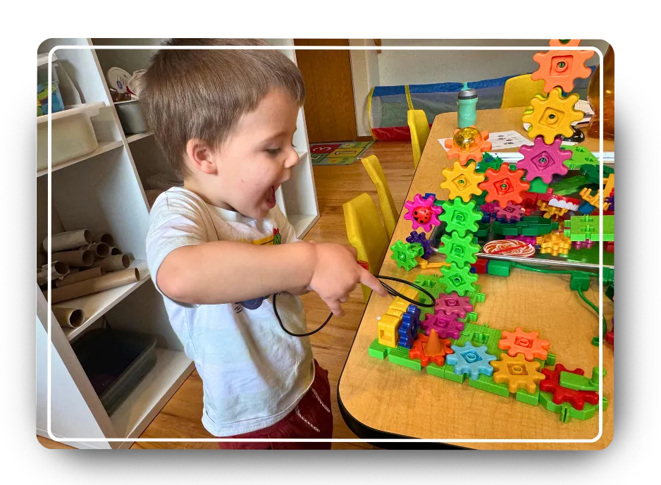 child playing with game