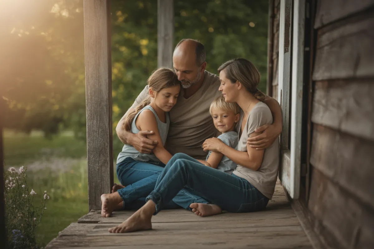 Family Comforting Each Other