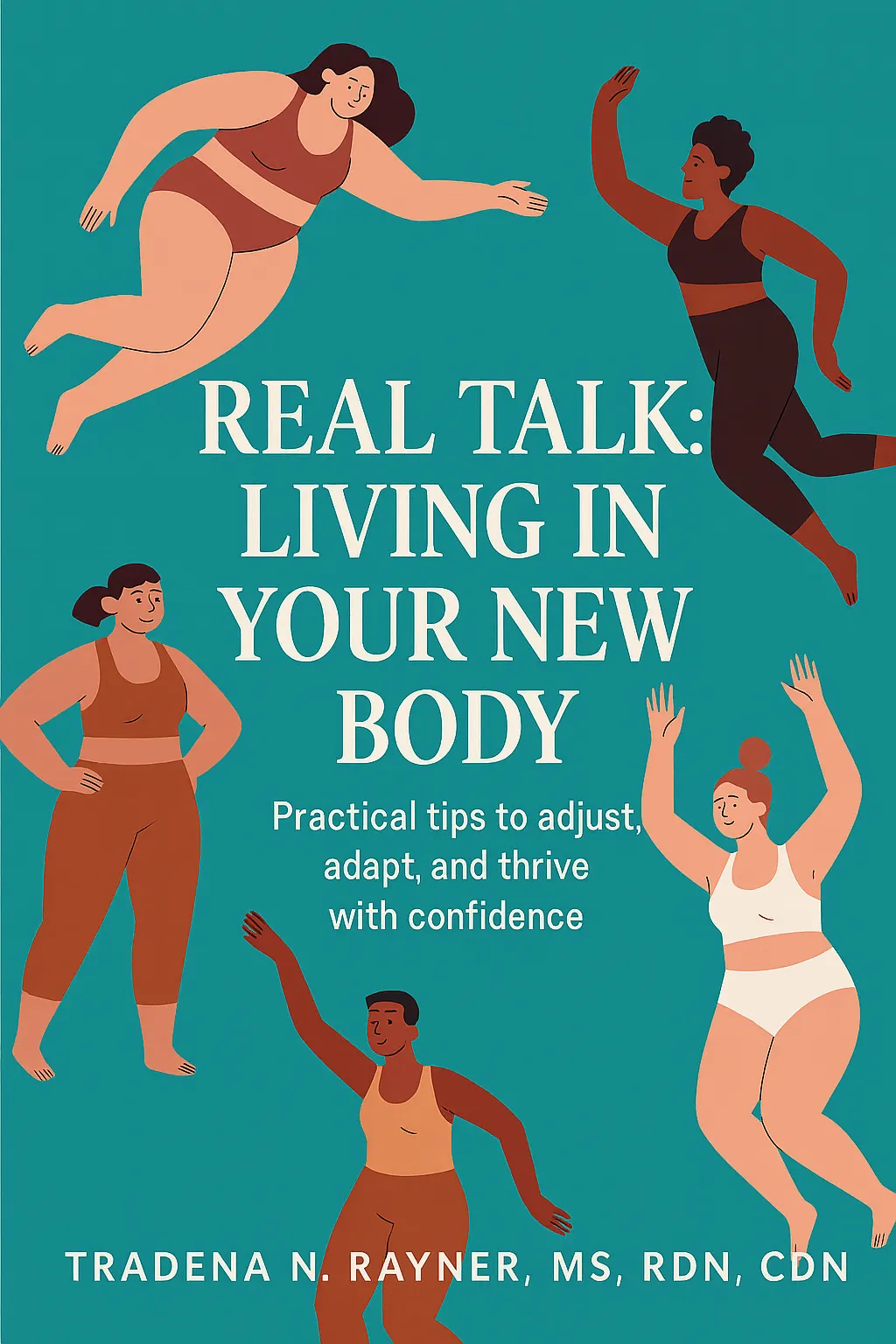 woman standiCover of the Real Talk Reset eBook by Tradena N. Rayner, MS, RDN, CDN - a 30-day bariatric and GLP-1 mindset guide to rebuild consistency, confidence, and self-trust after weight loss.ng in front of fruits holding pot's lid