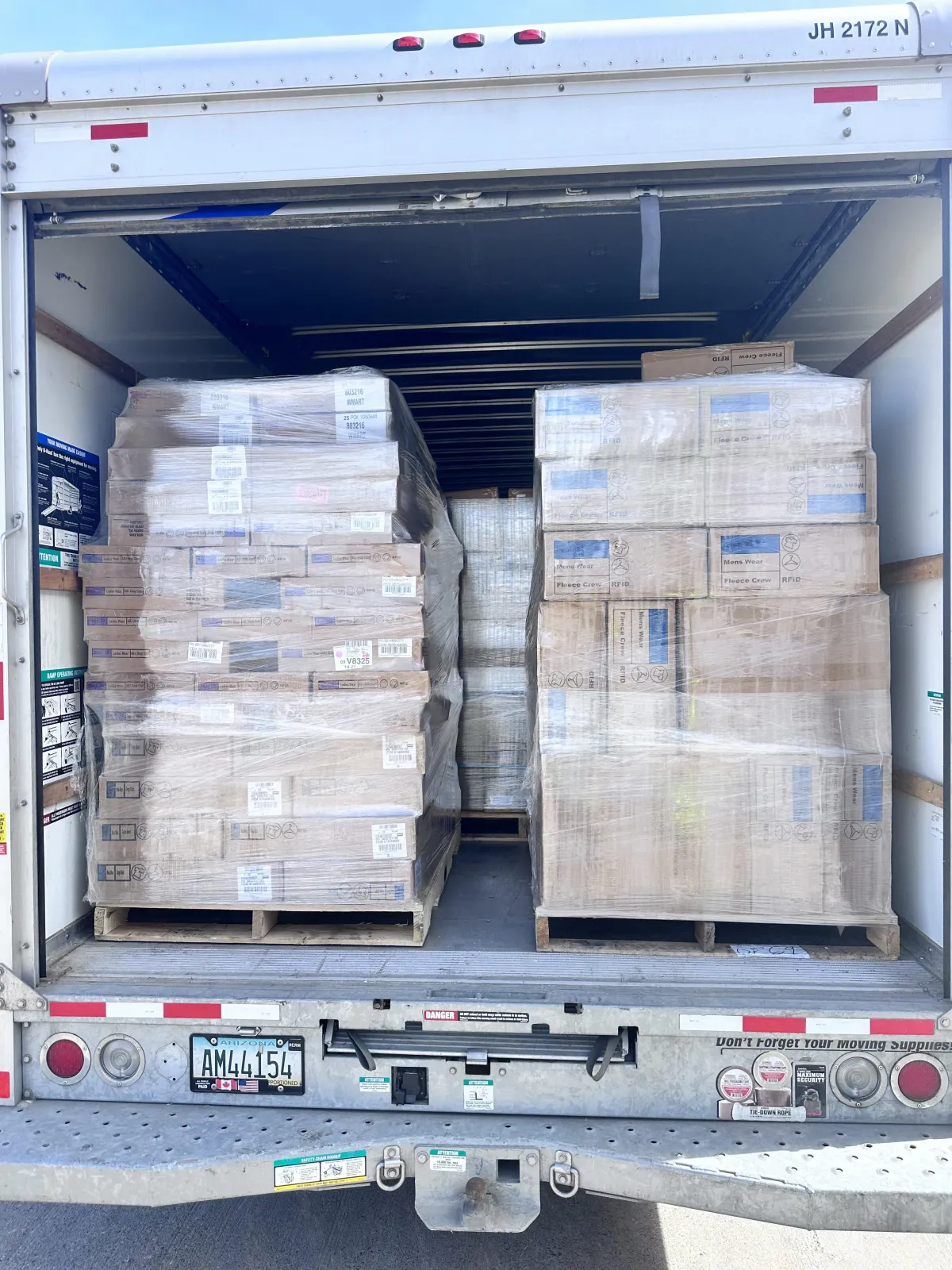 truckload of donated items