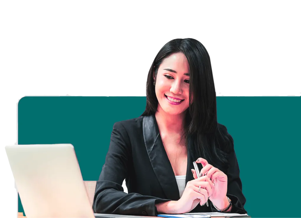 Entrepreneur working on a laptop, representing virtual assistant services by Creative Lady Boss