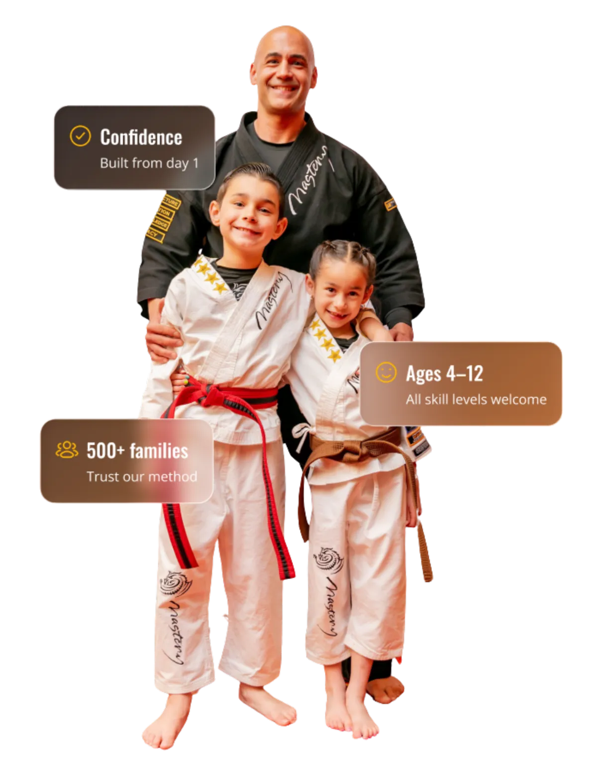 Confident child in martial arts uniform