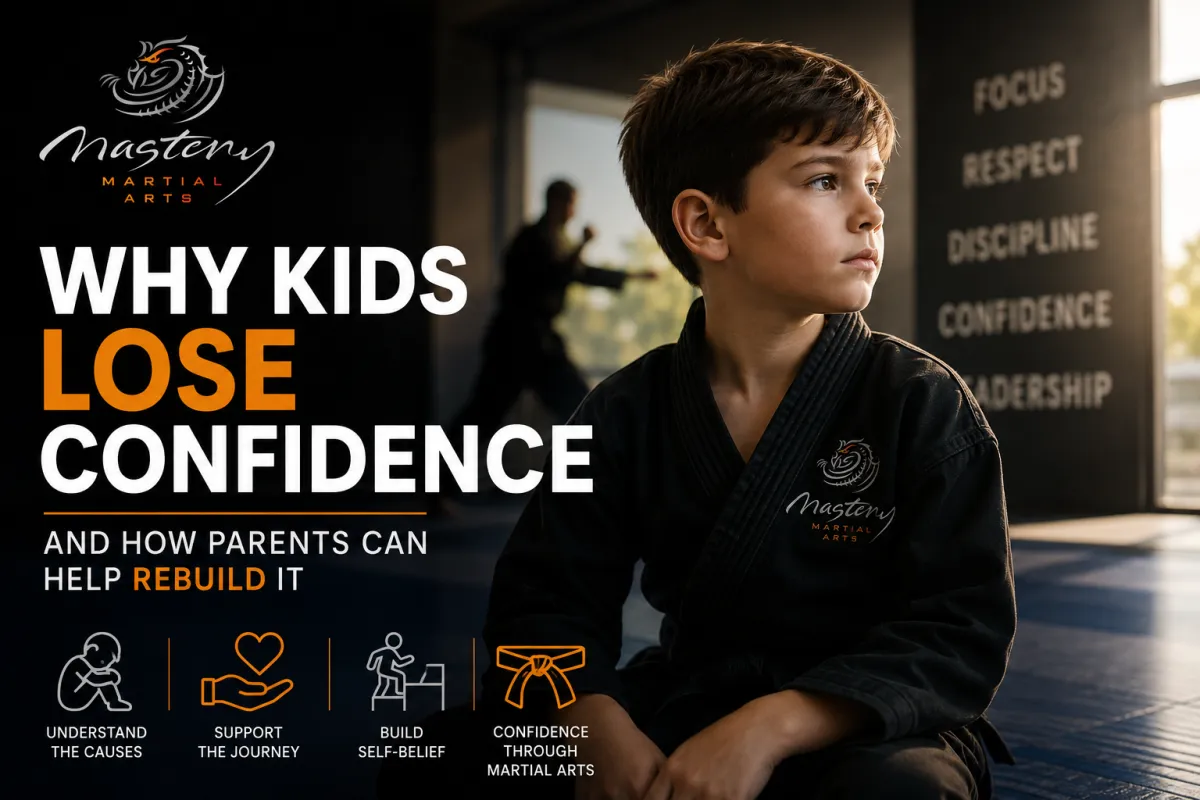 young martial arts student rebuilding confidence resilience and self-belief through structured training at Mastery Martial Arts
