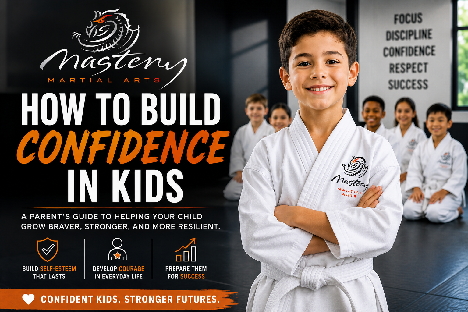 Confident child learning leadership, resilience, and self-confidence through martial arts training at Mastery Martial Arts