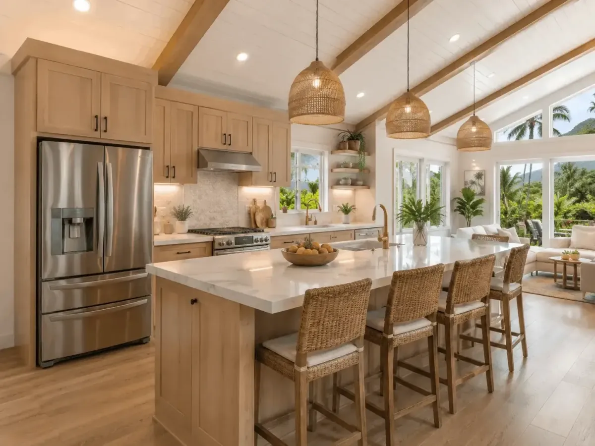 Architectural craftsmanship of a modern Maui tiny home interior