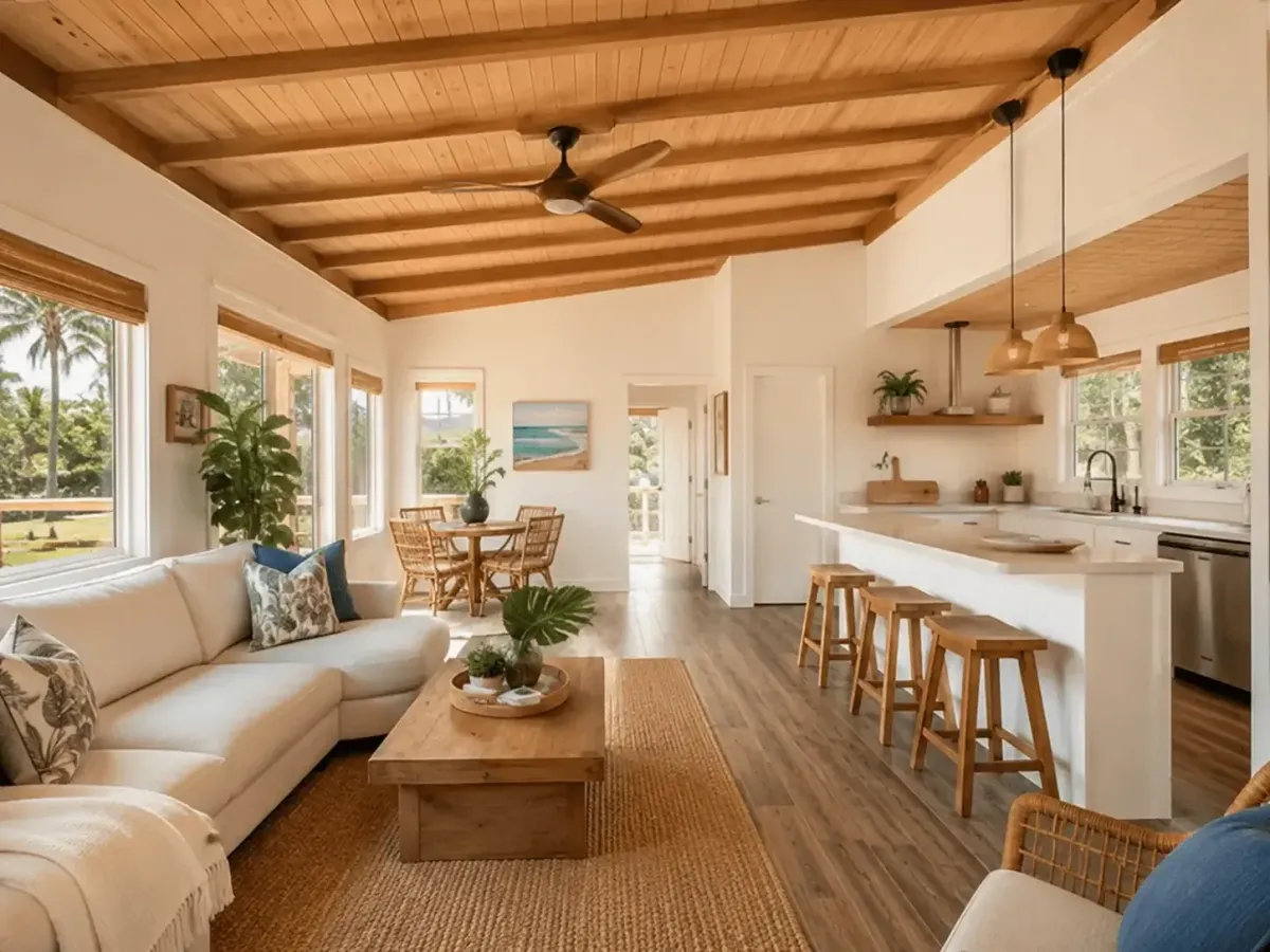 Architectural craftsmanship of a modern Maui tiny home interior