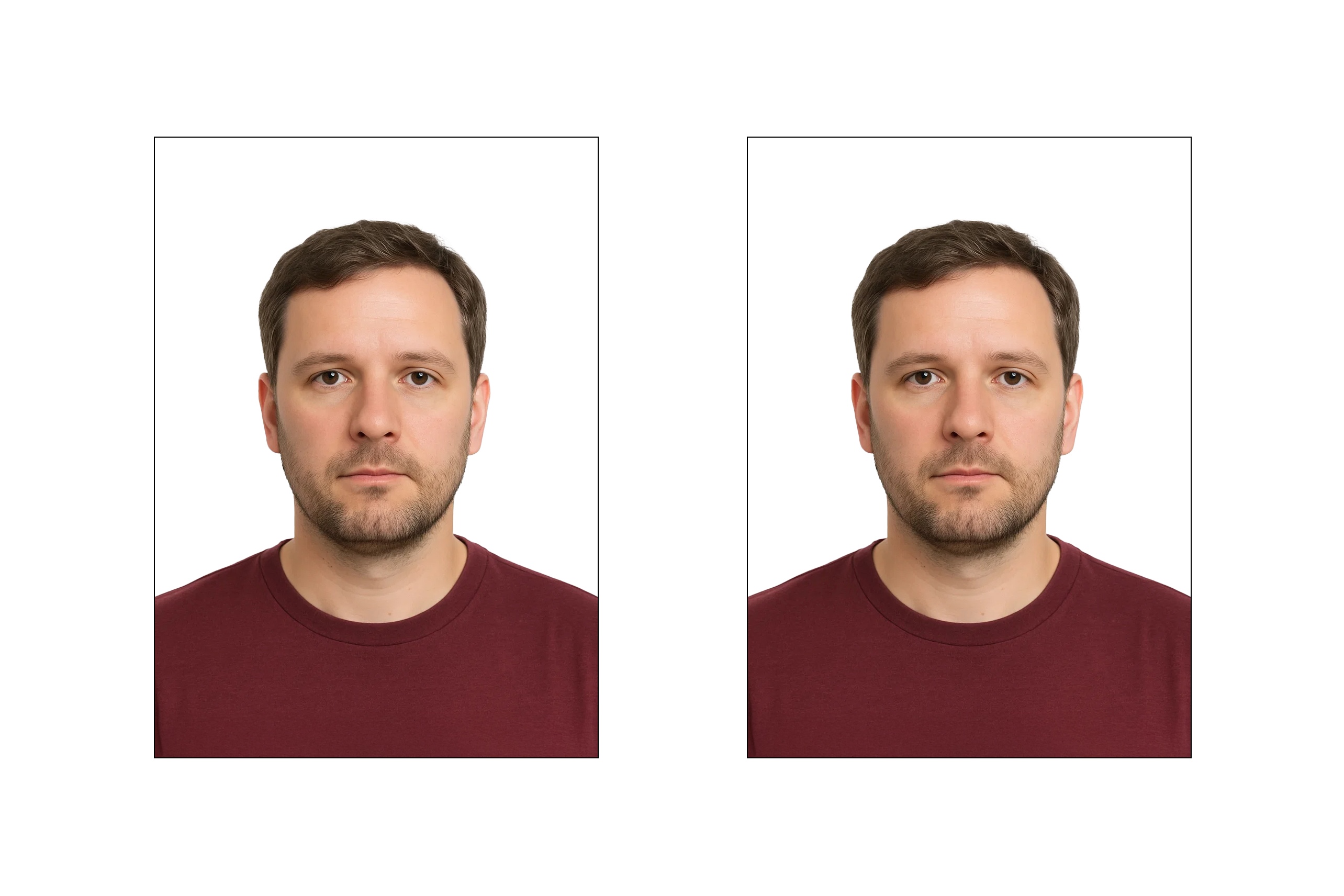 An example of aexcellent quality biometric passport photo 