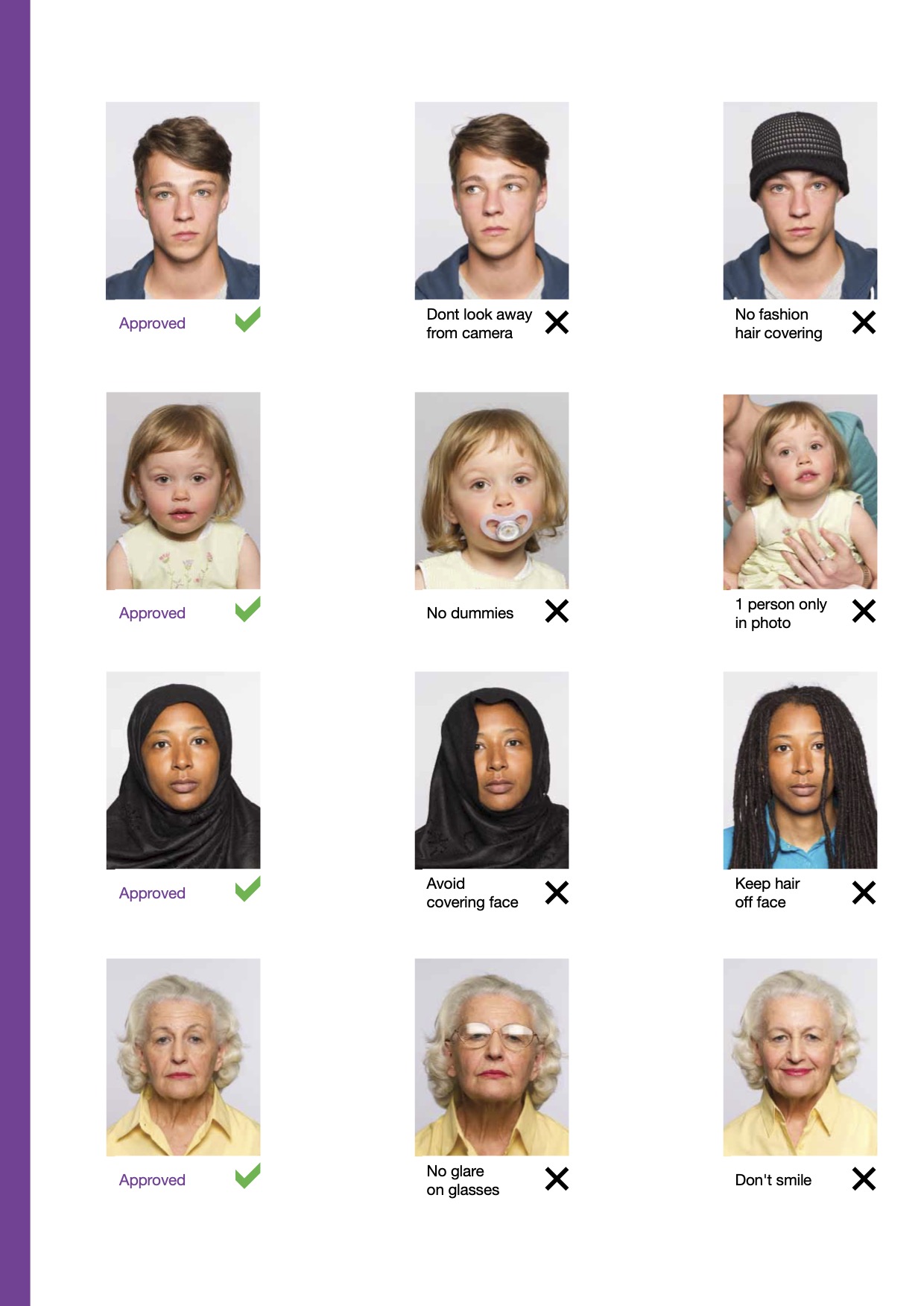 Latest UK British Passport Office Passport Photo Guidance sample passport photo images